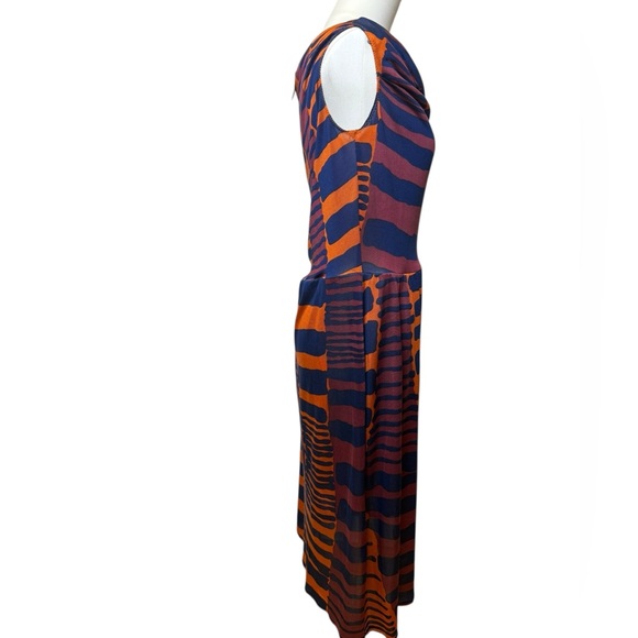 Vintage Anna Sui Silk Printed Cowl Neck Dress in Multicolor (Spring 2001) Size 4 - Picture 3 of 8